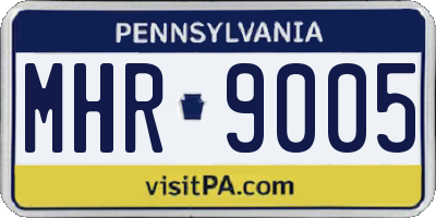 PA license plate MHR9005