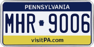 PA license plate MHR9006