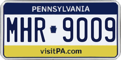 PA license plate MHR9009