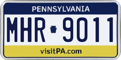 PA license plate MHR9011