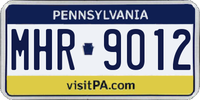 PA license plate MHR9012