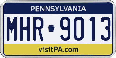 PA license plate MHR9013