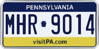 PA license plate MHR9014