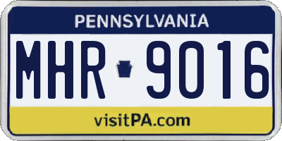 PA license plate MHR9016