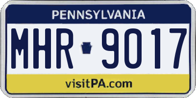 PA license plate MHR9017