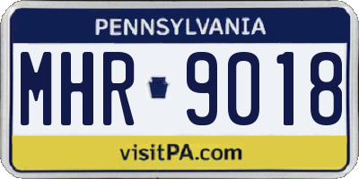 PA license plate MHR9018