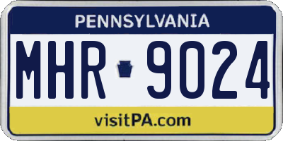 PA license plate MHR9024