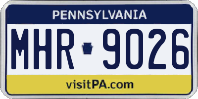 PA license plate MHR9026