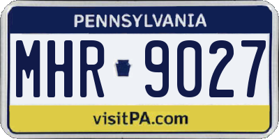PA license plate MHR9027