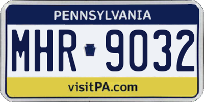 PA license plate MHR9032