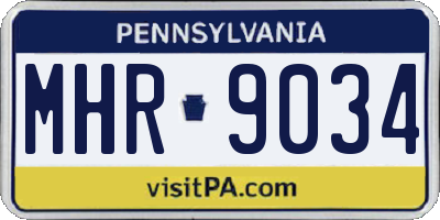 PA license plate MHR9034