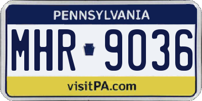 PA license plate MHR9036