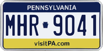 PA license plate MHR9041