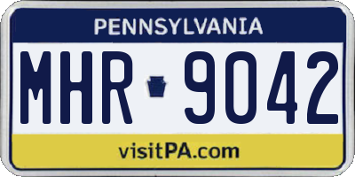 PA license plate MHR9042