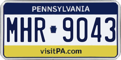 PA license plate MHR9043