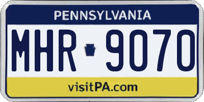 PA license plate MHR9070