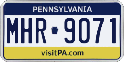 PA license plate MHR9071
