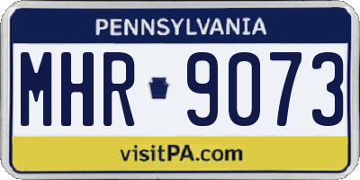 PA license plate MHR9073