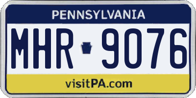 PA license plate MHR9076
