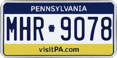 PA license plate MHR9078