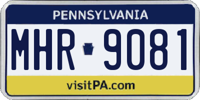 PA license plate MHR9081