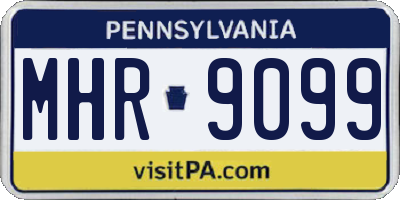 PA license plate MHR9099