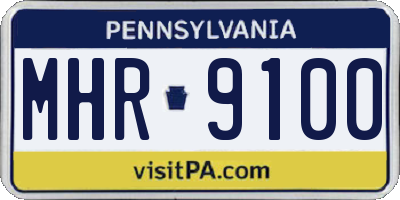 PA license plate MHR9100