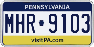 PA license plate MHR9103