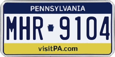 PA license plate MHR9104