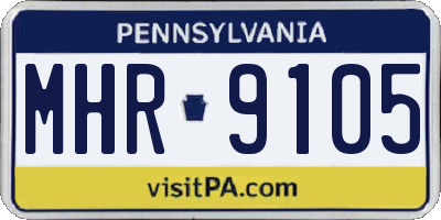 PA license plate MHR9105