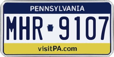 PA license plate MHR9107