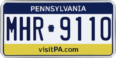 PA license plate MHR9110