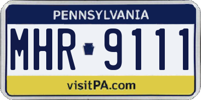 PA license plate MHR9111