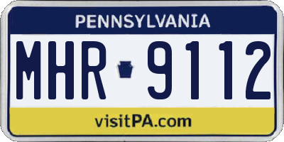 PA license plate MHR9112