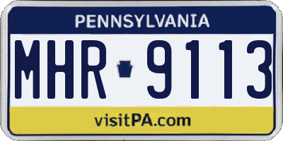 PA license plate MHR9113