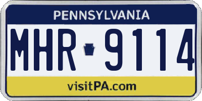 PA license plate MHR9114