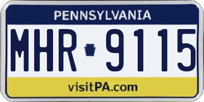 PA license plate MHR9115