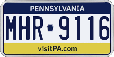PA license plate MHR9116
