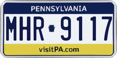 PA license plate MHR9117