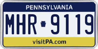 PA license plate MHR9119