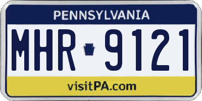 PA license plate MHR9121