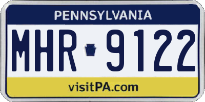 PA license plate MHR9122