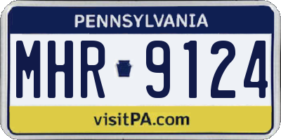 PA license plate MHR9124