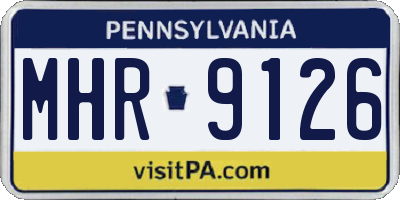 PA license plate MHR9126