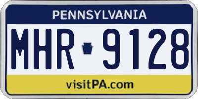 PA license plate MHR9128