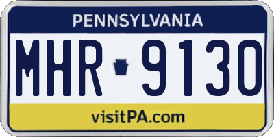 PA license plate MHR9130