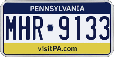PA license plate MHR9133