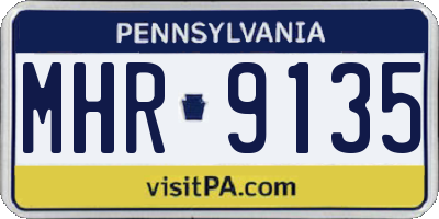 PA license plate MHR9135
