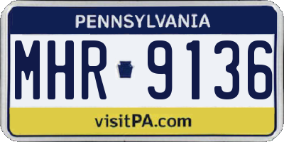PA license plate MHR9136