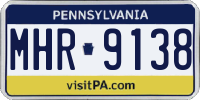 PA license plate MHR9138